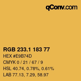 カラーコード: RGB 233.1 183 77 | qconv.com
