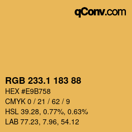 カラーコード: RGB 233.1 183 88 | qconv.com