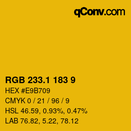 カラーコード: RGB 233.1 183 9 | qconv.com