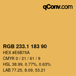カラーコード: RGB 233.1 183 90 | qconv.com