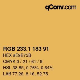 カラーコード: RGB 233.1 183 91 | qconv.com