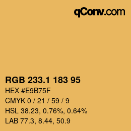 カラーコード: RGB 233.1 183 95 | qconv.com