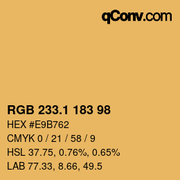 カラーコード: RGB 233.1 183 98 | qconv.com