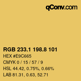 Color code: RGB 233.1 198.8 101 | qconv.com