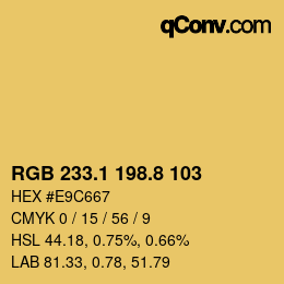 Color code: RGB 233.1 198.8 103 | qconv.com