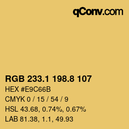 カラーコード: RGB 233.1 198.8 107 | qconv.com
