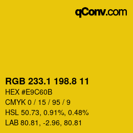 カラーコード: RGB 233.1 198.8 11 | qconv.com