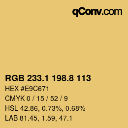 Color code: RGB 233.1 198.8 113 | qconv.com