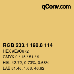 Color code: RGB 233.1 198.8 114 | qconv.com