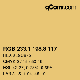 カラーコード: RGB 233.1 198.8 117 | qconv.com