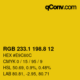 カラーコード: RGB 233.1 198.8 12 | qconv.com