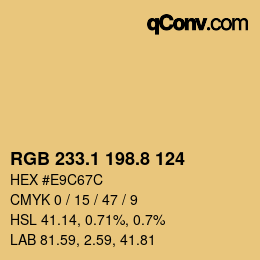 Color code: RGB 233.1 198.8 124 | qconv.com