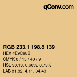 カラーコード: RGB 233.1 198.8 139 | qconv.com