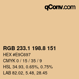 Color code: RGB 233.1 198.8 151 | qconv.com