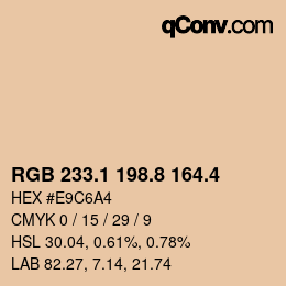 カラーコード: RGB 233.1 198.8 164.4 | qconv.com
