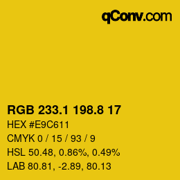 カラーコード: RGB 233.1 198.8 17 | qconv.com