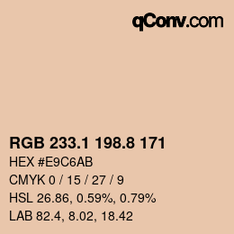 Color code: RGB 233.1 198.8 171 | qconv.com