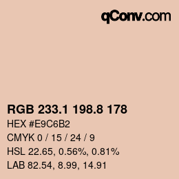 Color code: RGB 233.1 198.8 178 | qconv.com