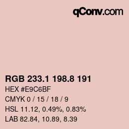 Color code: RGB 233.1 198.8 191 | qconv.com
