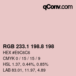 カラーコード: RGB 233.1 198.8 198 | qconv.com