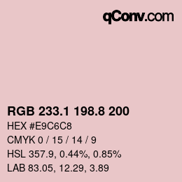 Color code: RGB 233.1 198.8 200 | qconv.com