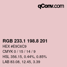 Color code: RGB 233.1 198.8 201 | qconv.com
