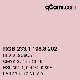 Color code: RGB 233.1 198.8 202 | qconv.com