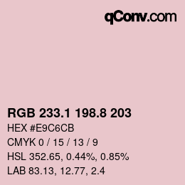 カラーコード: RGB 233.1 198.8 203 | qconv.com