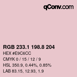 Code couleur: RGB 233.1 198.8 204 | qconv.com