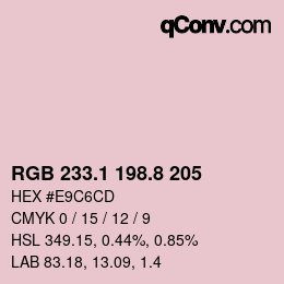 カラーコード: RGB 233.1 198.8 205 | qconv.com
