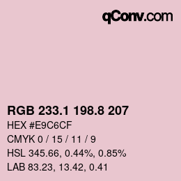 カラーコード: RGB 233.1 198.8 207 | qconv.com