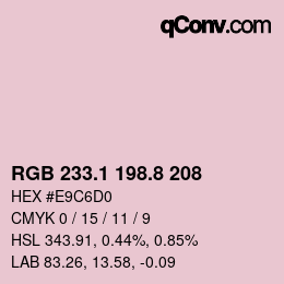 カラーコード: RGB 233.1 198.8 208 | qconv.com