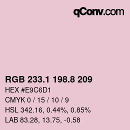 Color code: RGB 233.1 198.8 209 | qconv.com