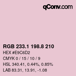 Color code: RGB 233.1 198.8 210 | qconv.com