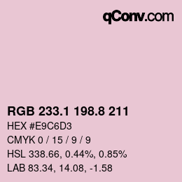 カラーコード: RGB 233.1 198.8 211 | qconv.com