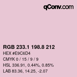 カラーコード: RGB 233.1 198.8 212 | qconv.com