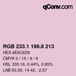 カラーコード: RGB 233.1 198.8 213 | qconv.com