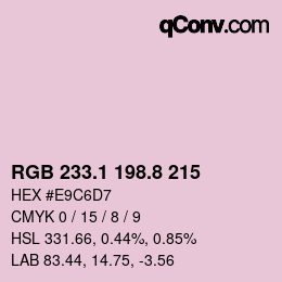 Color code: RGB 233.1 198.8 215 | qconv.com
