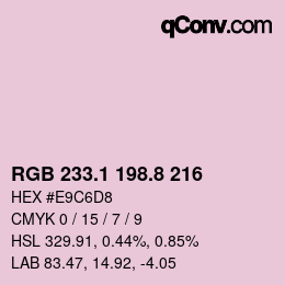 Color code: RGB 233.1 198.8 216 | qconv.com