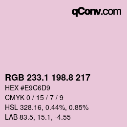カラーコード: RGB 233.1 198.8 217 | qconv.com