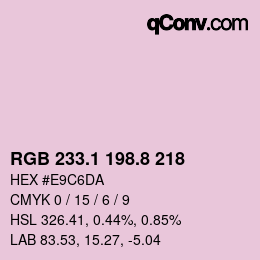 Color code: RGB 233.1 198.8 218 | qconv.com