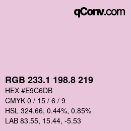 Color code: RGB 233.1 198.8 219 | qconv.com