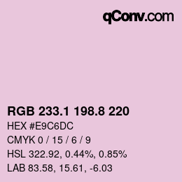 Code couleur: RGB 233.1 198.8 220 | qconv.com