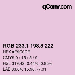 カラーコード: RGB 233.1 198.8 222 | qconv.com