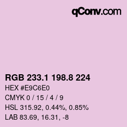 Code couleur: RGB 233.1 198.8 224 | qconv.com