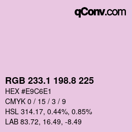 Color code: RGB 233.1 198.8 225 | qconv.com