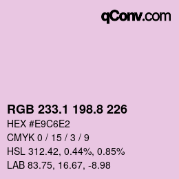 Color code: RGB 233.1 198.8 226 | qconv.com