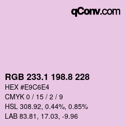 Color code: RGB 233.1 198.8 228 | qconv.com