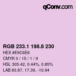 カラーコード: RGB 233.1 198.8 230 | qconv.com