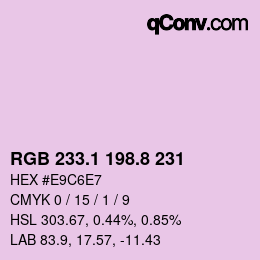 カラーコード: RGB 233.1 198.8 231 | qconv.com